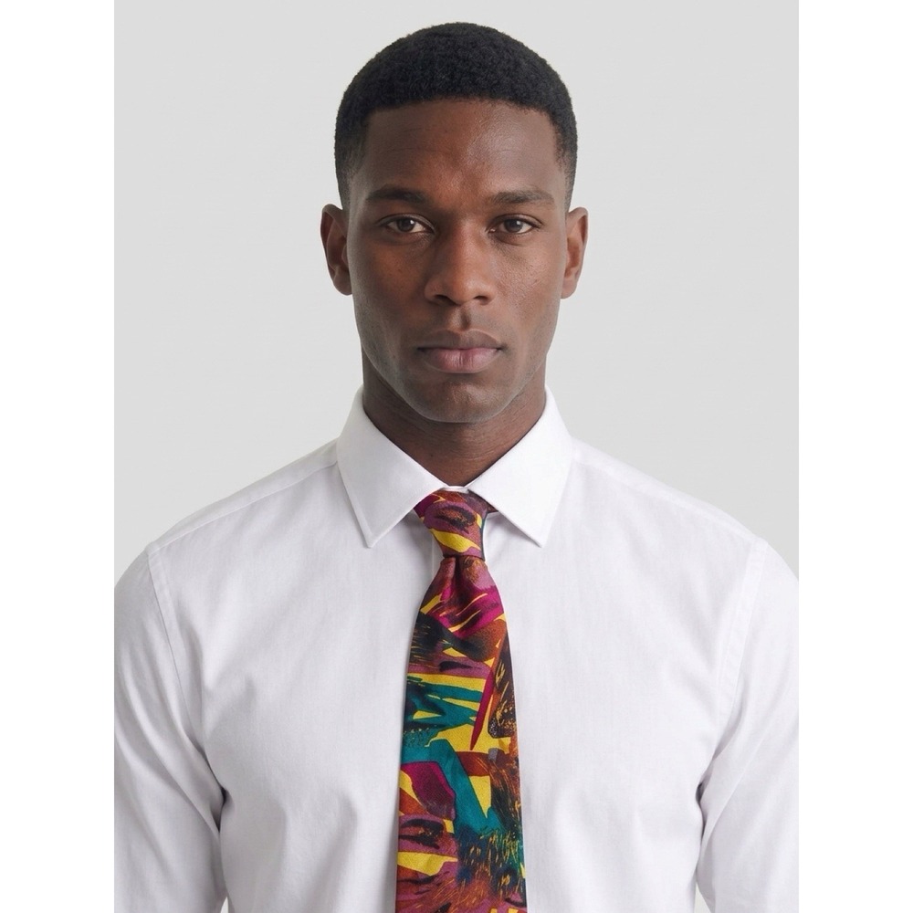 Martaze Tie vintage 1980s 100% silk(3-b69)